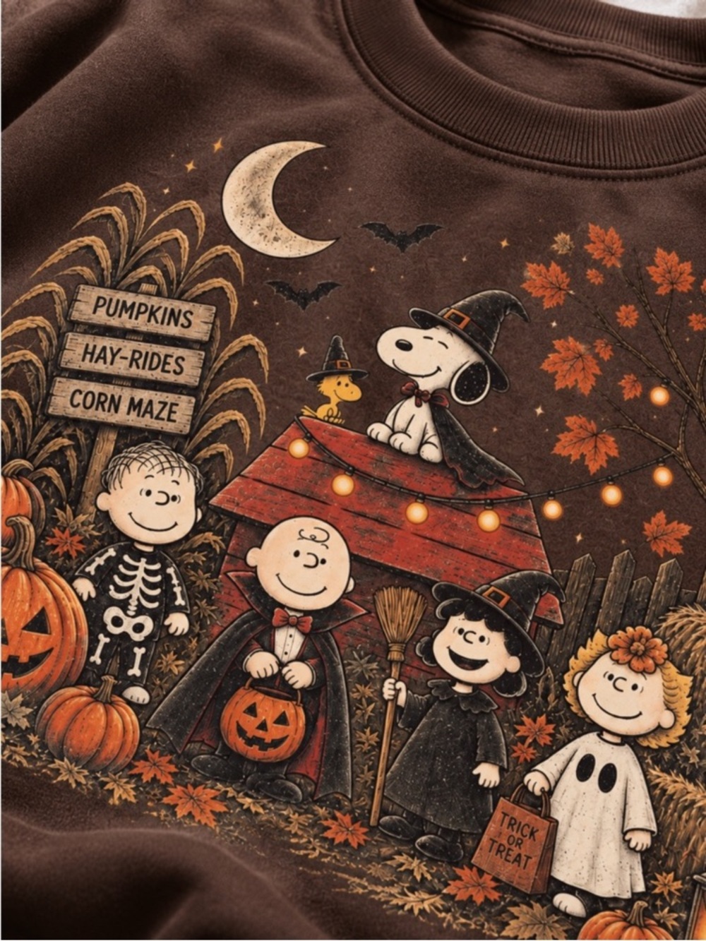 Dark Chocolate Halloween Graphic Crewneck Sweatshirt - Picture 3 of 4